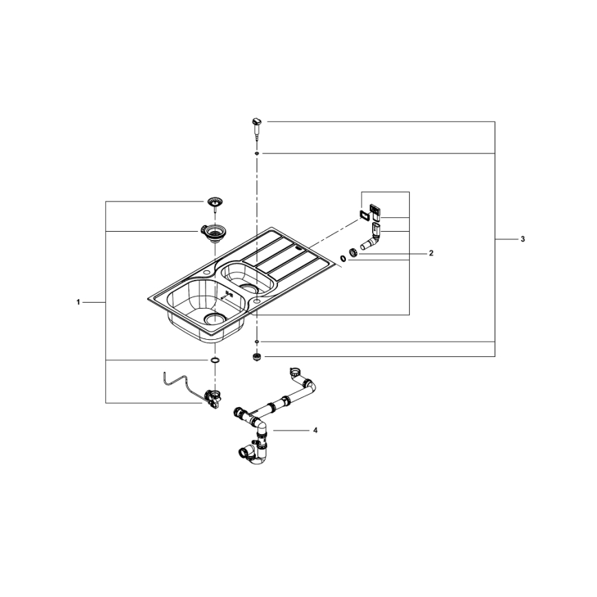 GROHE 31564SD1 - Spüle K200 965 × 500 mm Edelstahl
