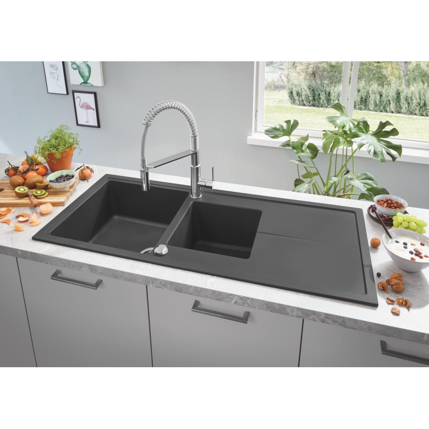 GROHE 31643AP0 - Kompositspüle K400 1160 × 500 mm Stein/Schwarz