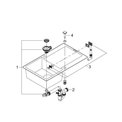 GROHE 31644AP0 - Spüle K500 860 × 500 mm Granit/schwarz