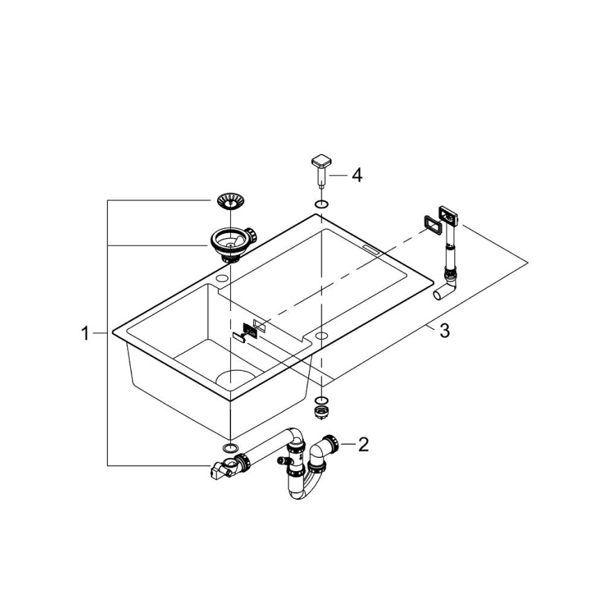 GROHE 31644AP0 - Spüle K500 860 × 500 mm Granit/schwarz