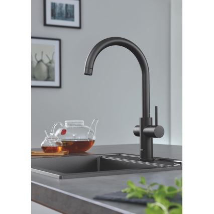 GROHE 31651AP0 - Küchenspüle K700 560 × 510 mm Granit/schwarz
