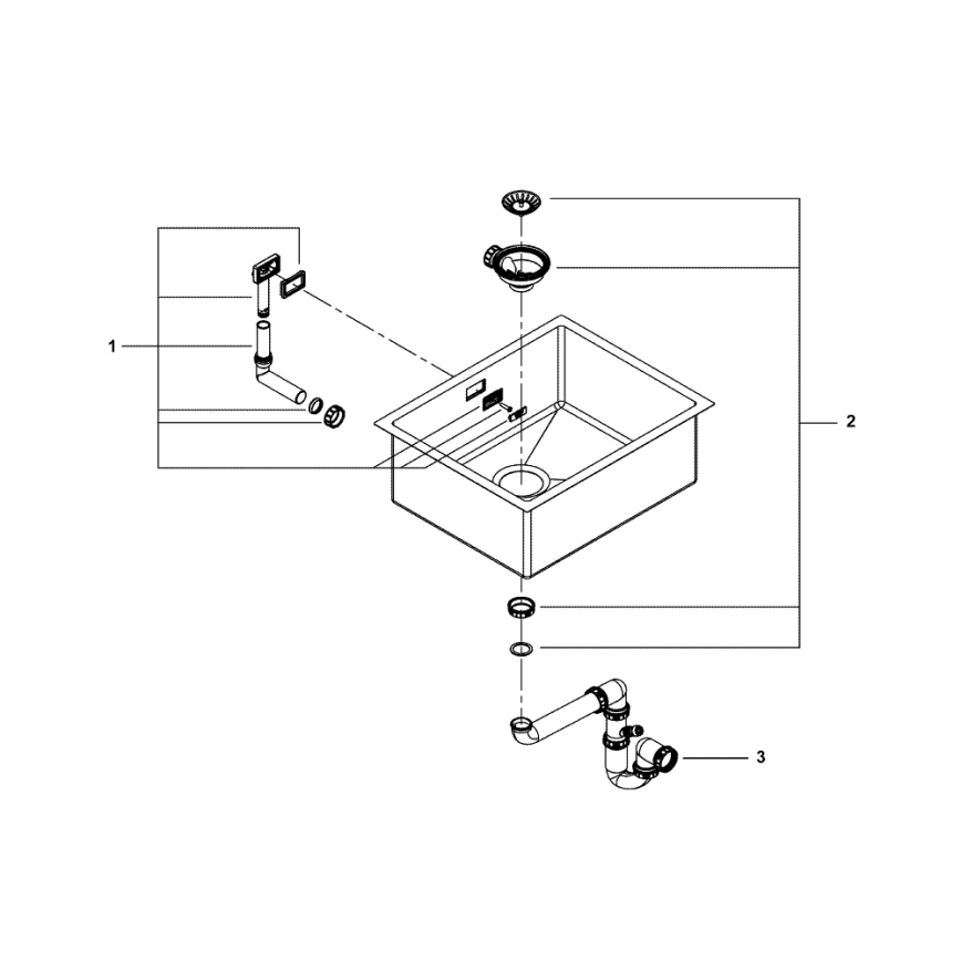 GROHE 31726SD0 - Küchenspüle K700 550 × 450 mm Edelstahl