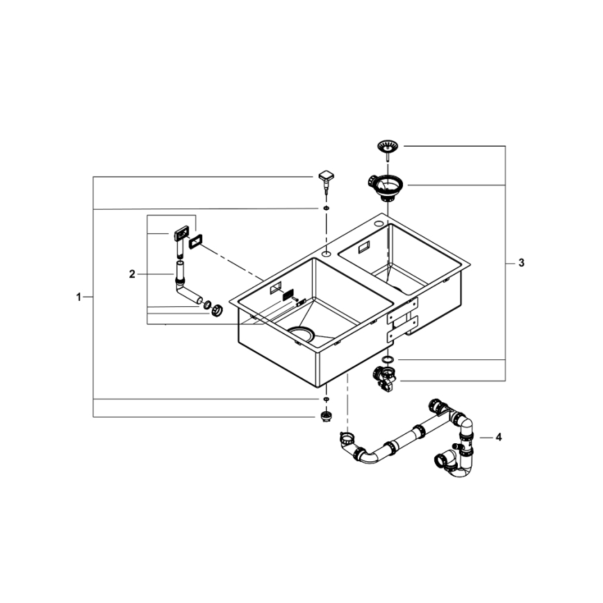 GROHE 31855SD0 - Küchenspüle K700 860 × 500 mm Edelstahl