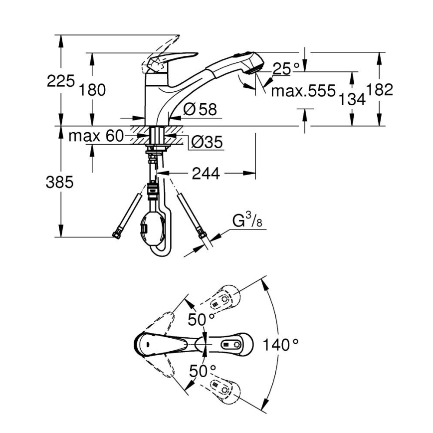 GROHE 32257001 - EURODISC Spültischarmatur, Hochglanz-Chrom