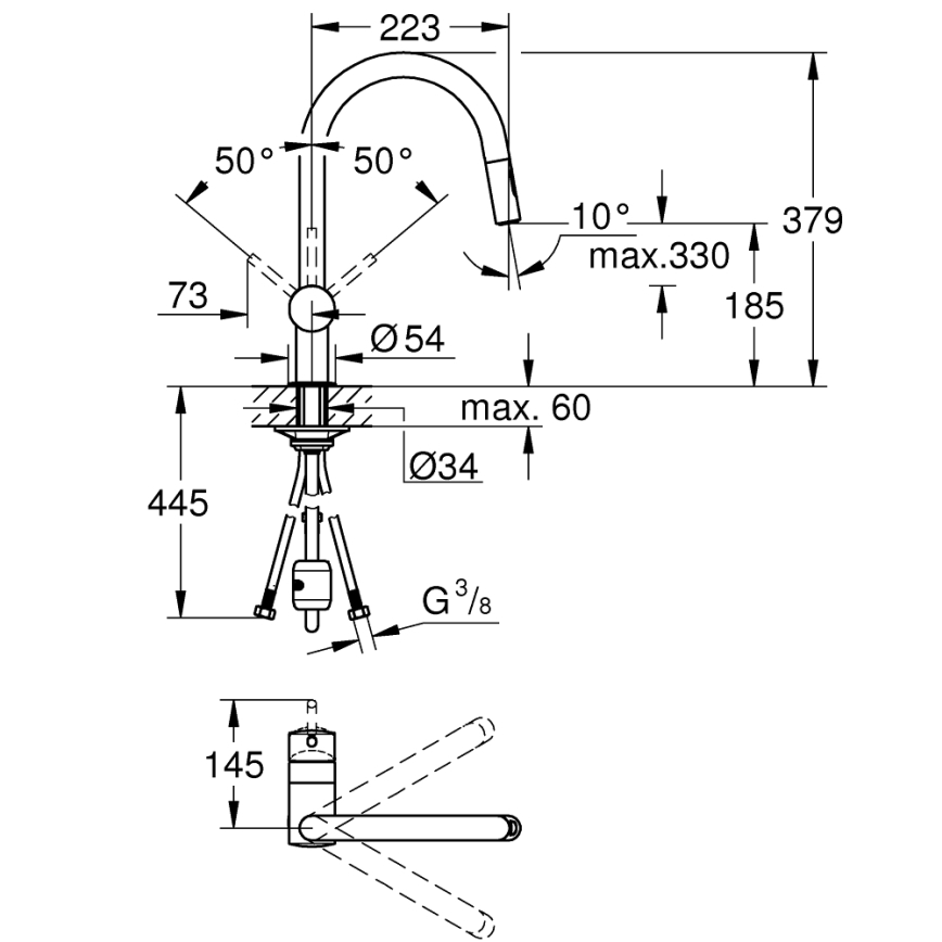 GROHE 32321DC2 - Spültischarmatur A, Edelstahl