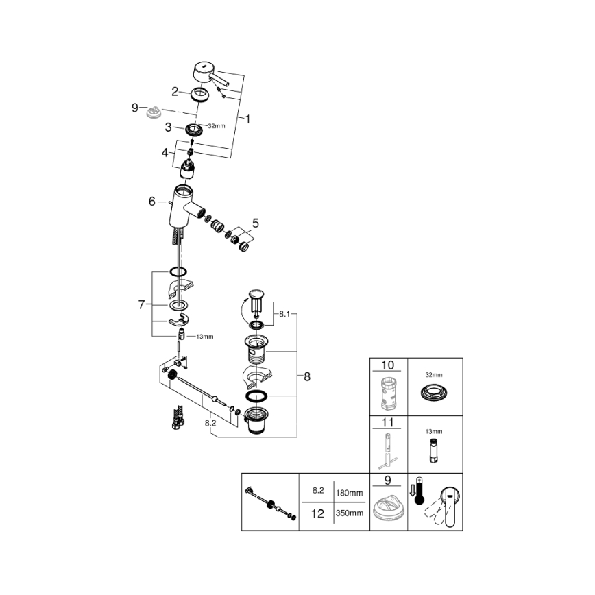 GROHE 32558000 - Bidet-Armatur FEEL DN 15, glänzender Chrom