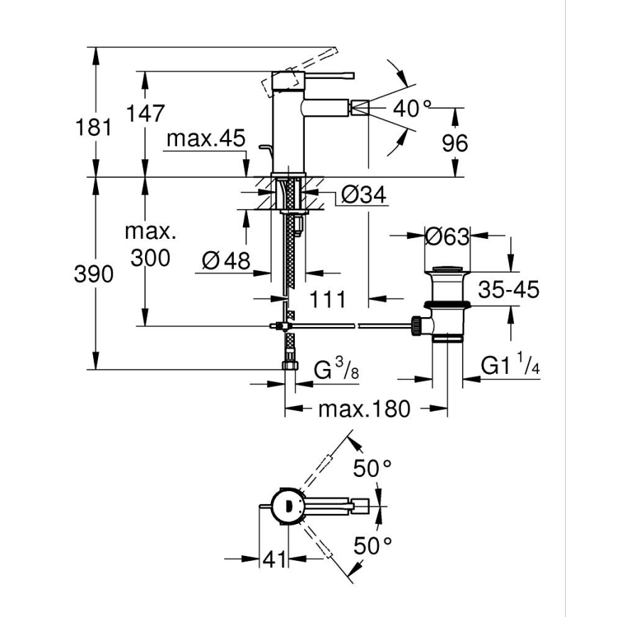 GROHE 32935DC1 - Bidetarmatur ESSENCE aus Edelstahl
