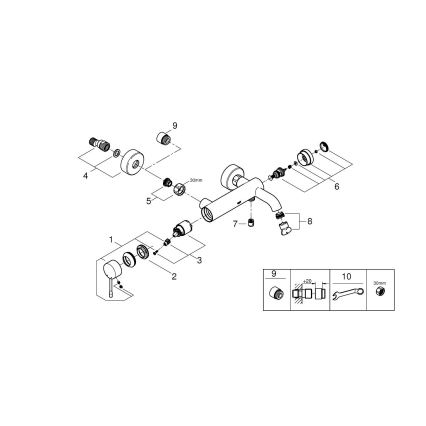 GROHE 33624AL1 - Badewannenarmatur ESSENCE 193 mm Graphit