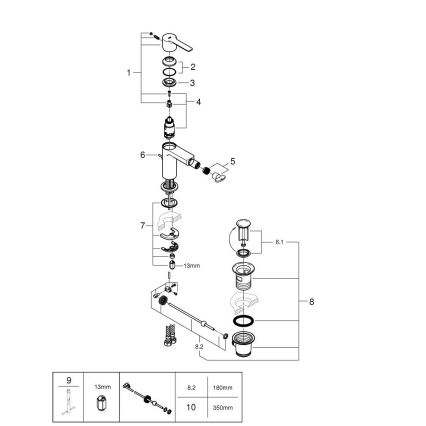 GROHE 33848001 - Bidet-Armatur LINEARE DN 15, Hochglanz-Chrom