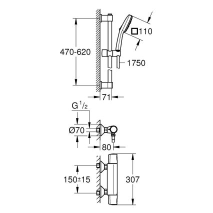 GROHE 34237003 - Thermostat-Duscharmatur PRECISION TREND 150 mm Chrom
