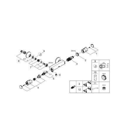 GROHE 34558000 - Thermostat-Duscharmatur GROHTHERM 800 DN 15, glänzender Chrom
