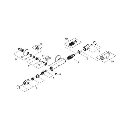 GROHE 34558000 - Thermostat-Duscharmatur GROHTHERM 800 DN 15, glänzender Chrom