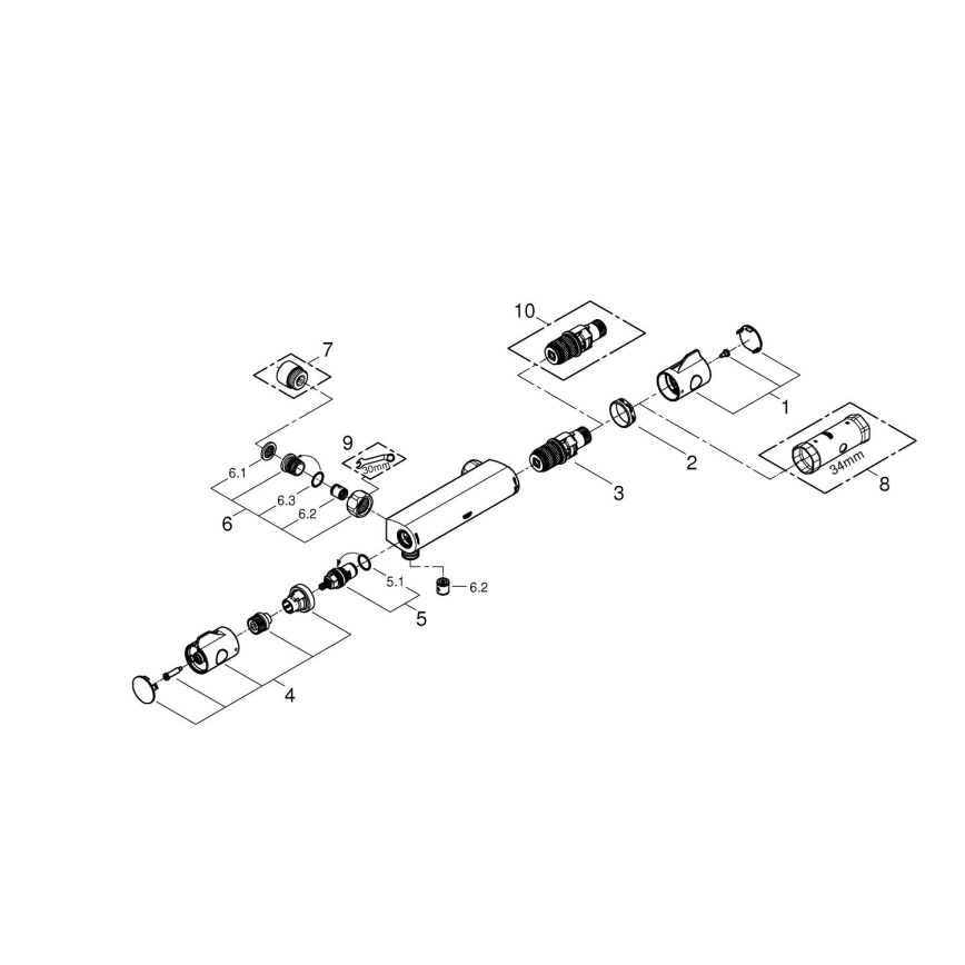 GROHE 34561000 - Thermostat-Duscharmatur DN 15, Chrom glänzend