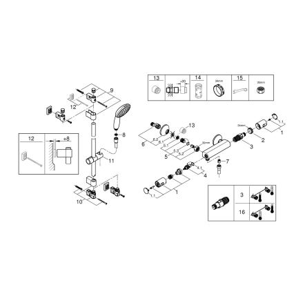GROHE 345972431 -Thermostatische Duscharmatur PRECISION START 12” 60 cm schwarz