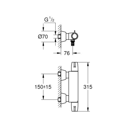 GROHE 34666000 - Thermostatische medizinische Armatur DN 15, glänzender Chrom