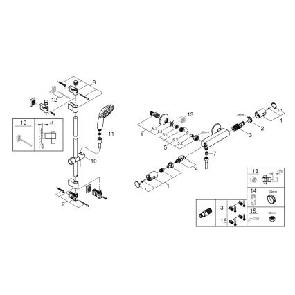 GROHE 34854001 - Thermostatische Duscharmatur PRECISION START 900 mm Chrom