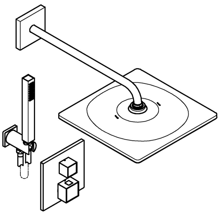 GROHE 34879000 - Unterputz-Duschsystem PRECISION CUBE 310 × 310 mm Chrom