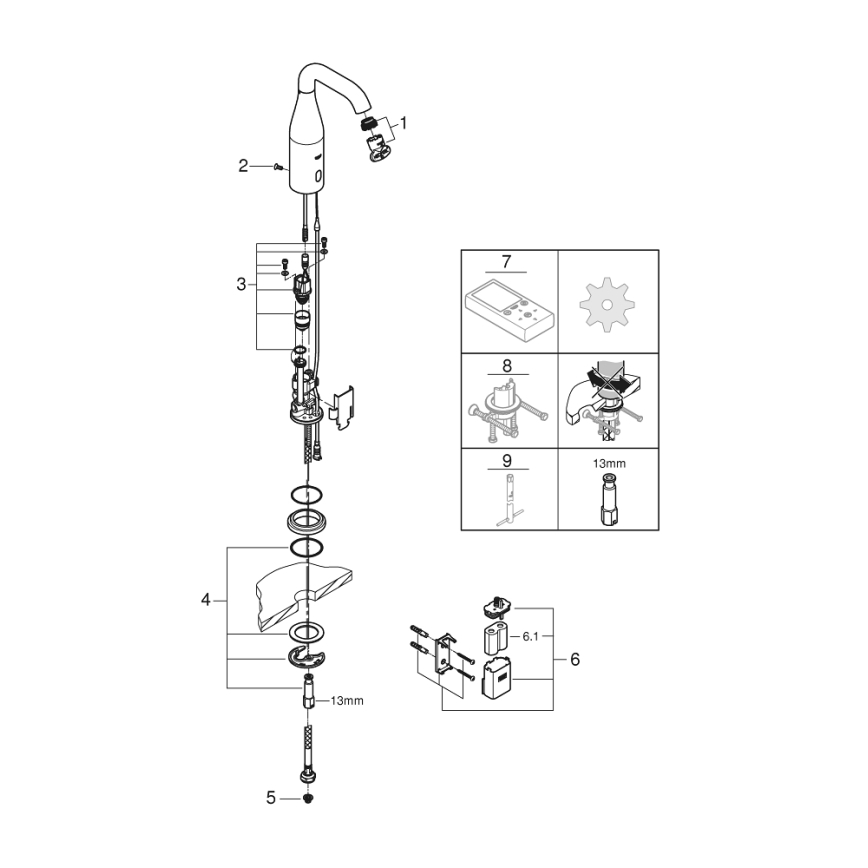 GROHE 36446000 - Infrarot-Elektronikarmatur ESSENCE E, glänzender Chrom