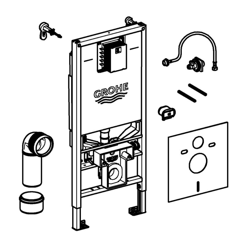 GROHE 36509SH0 - RAPID SLX 4-in-1-Set, 1,13 m, Edelstahl
