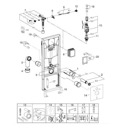 GROHE 38528001 - RAPID SL WC-Modul 1,13 m, weiß