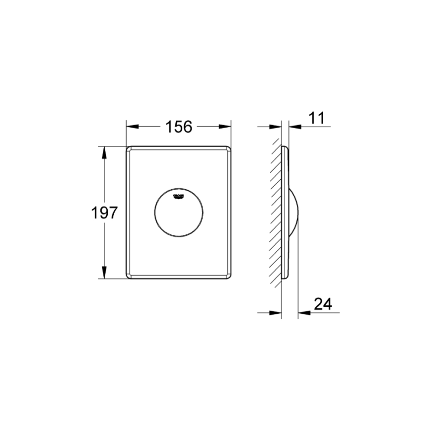 GROHE 38573SH0 - WC-Betätigungsplatte SKATE 156 × 197 mm weiß