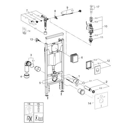 GROHE 38839000 - 3-in-1-Set WC RAPID SL 1,13 m