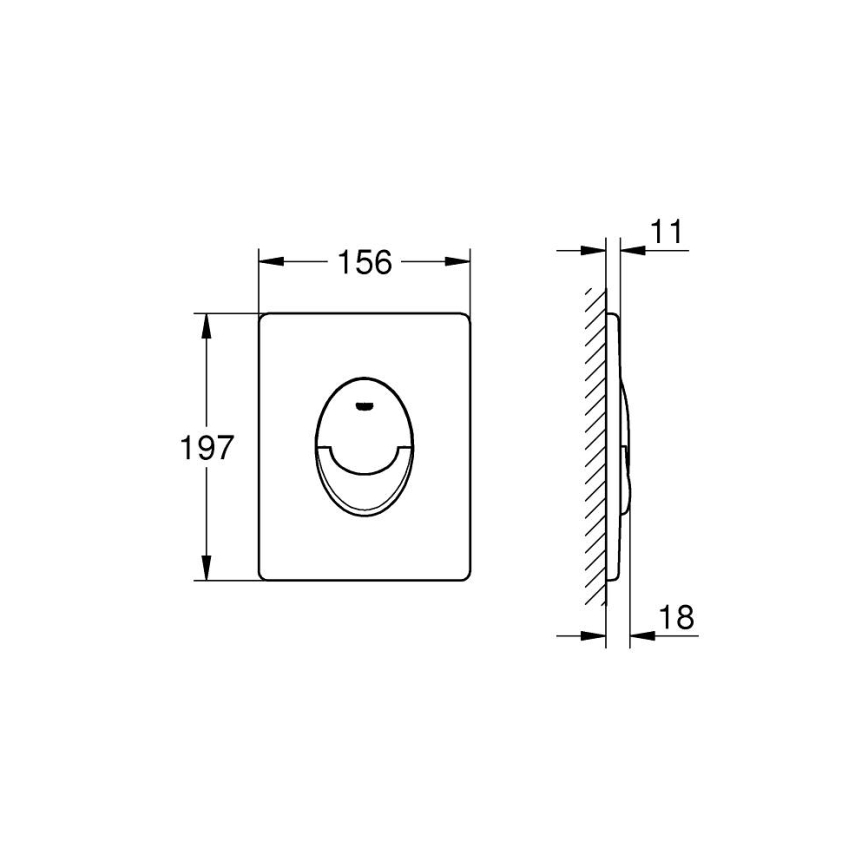 GROHE 38964KV0 - Betätigungsplatte START 156 × 197 mm, schwarz