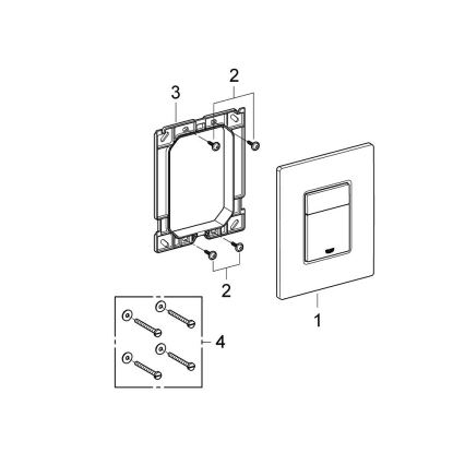 GROHE 389662430 - Betätigungsplatte EVEN 156 × 197 mm schwarz
