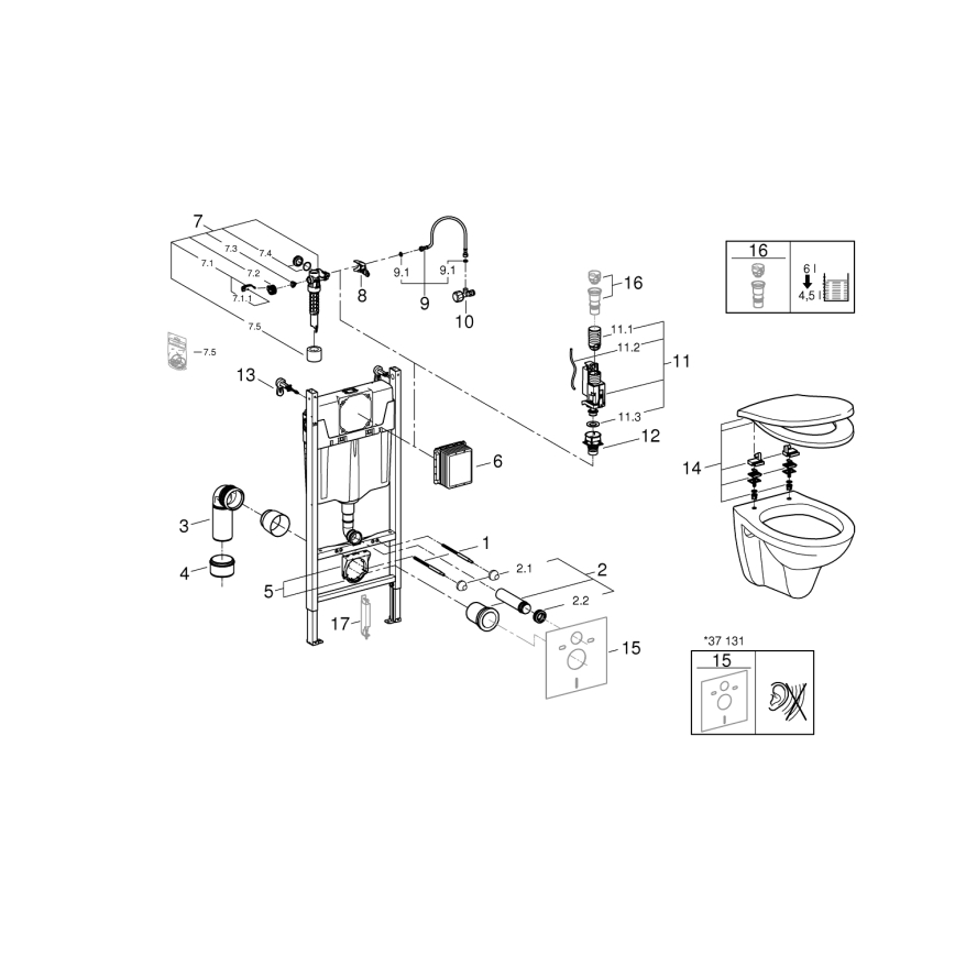 GROHE 39116000 - 4-in-1-Set SOLIDO COMPACT 1,13 m Duroweiß