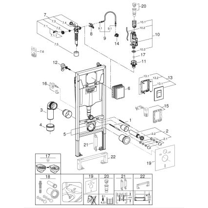 GROHE 39186000 - SOLIDO Vorwandelement-Set 1,13 m, weiß