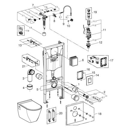 GROHE 39186000 - SOLIDO Vorwandelement-Set 1,13 m, weiß