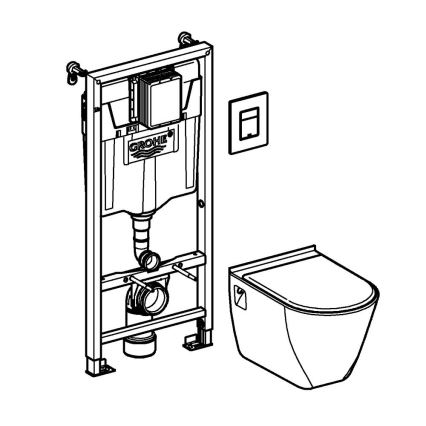 GROHE 39186000 - SOLIDO Vorwandelement-Set 1,13 m, weiß