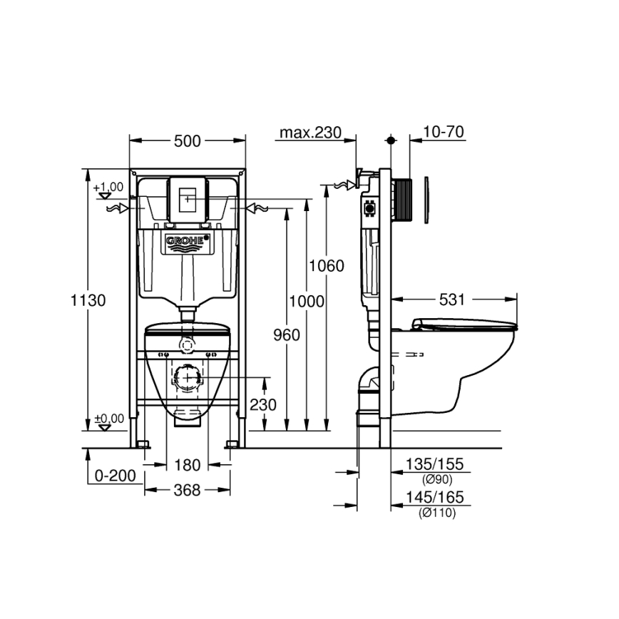 GROHE 39586000 - 5-in-1-Set SOLIDO 1,13 m Keramik/weiß