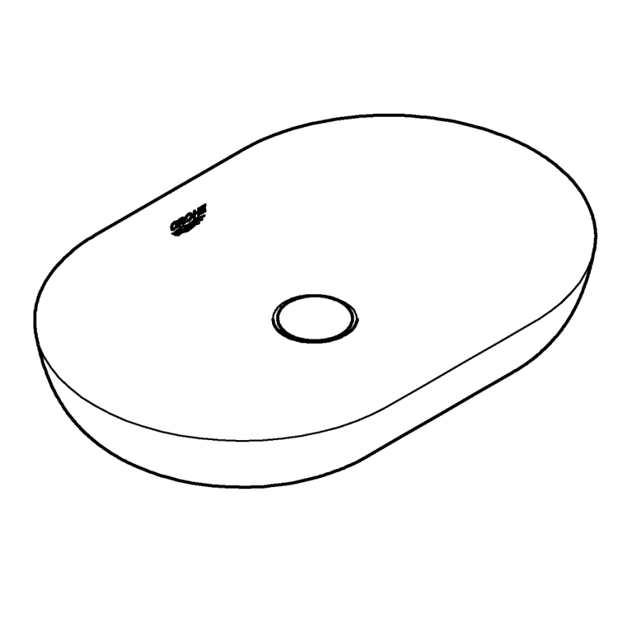 GROHE 3960800H - Aufsatzwaschbecken ESSENCE 600 × 400 mm Keramik/weiß