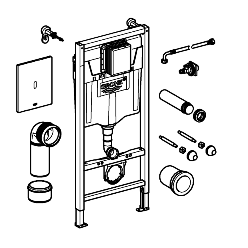 GROHE 39883000 - Vorwandinstallation SOLIDO 1,13 m glänzender Chrom