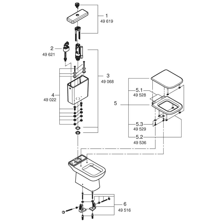 GROHE 39951000 - WC-Kombi START EDGE 384 × 668 mm Keramik/weiß