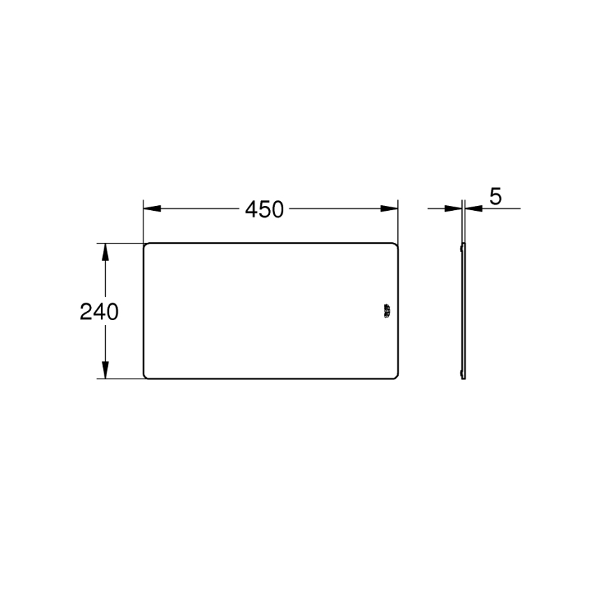GROHE 40786K00 - Glas-Schneidebrett 450 × 240 × 19 mm schwarz