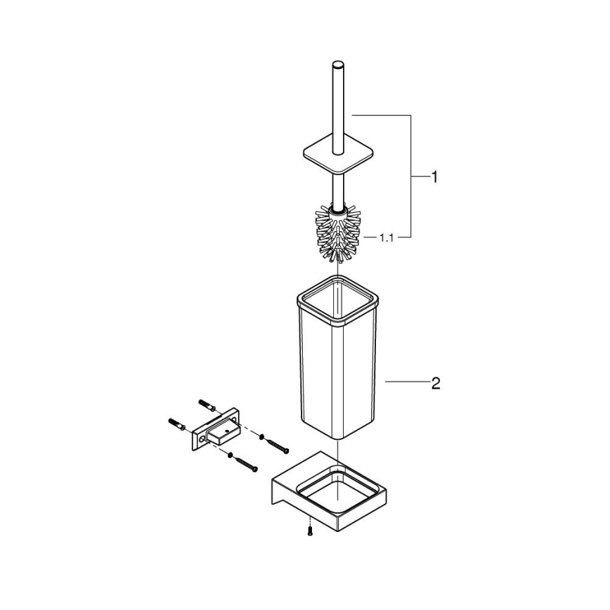GROHE 40857000 - WC-Reinigungsset SELECTION CUBE, glänzender Chrom