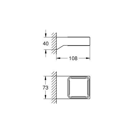 GROHE 40865000 - Halter SELECTION CUBE, glänzender Chrom