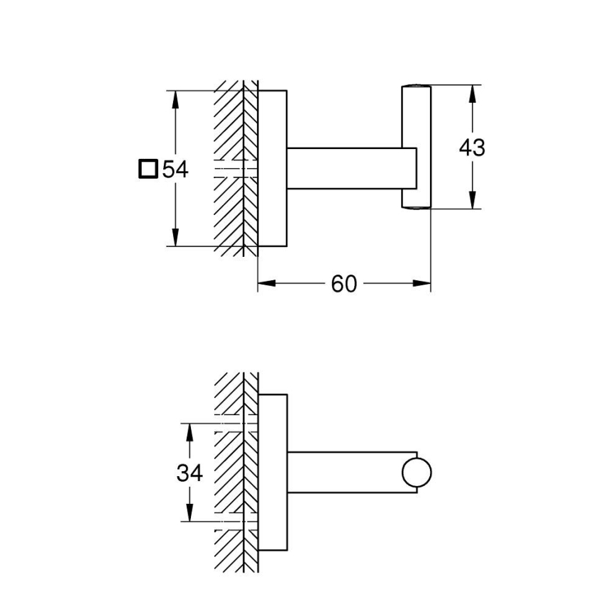 GROHE 409612430 - Haken START CUBE 5,4 × 5,4 × 6 cm schwarz