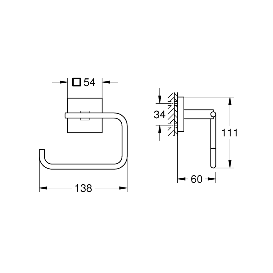 GROHE 409782430 - Toilettenpapierhalter START CUBE schwarz