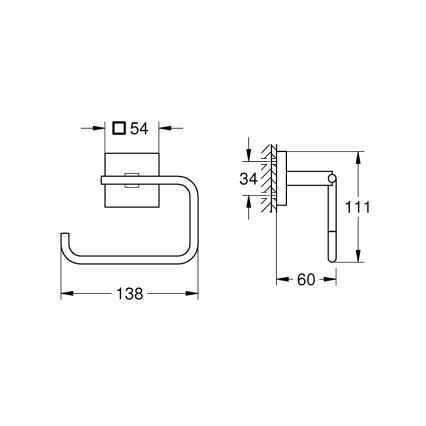 GROHE 40978DC0 - Toilettenpapierhalter START CUBE aus Edelstahl