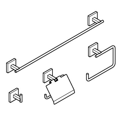 GROHE 41115DC0 - START CUBE Zubehör-Set 558 mm, Hochglanz-Chrom