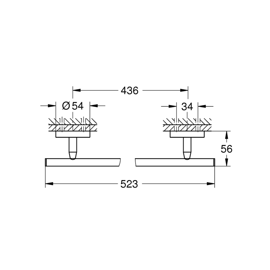GROHE 41166000 - Handtuchhalter 522 mm, Hochglanz-Chrom