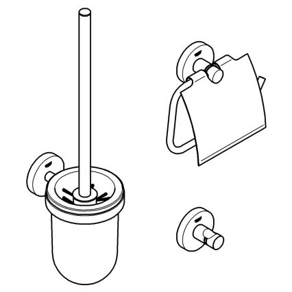 GROHE 41204DC0 - 3-in-1 WC-Zubehörset START, Edelstahl