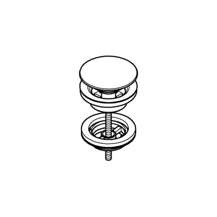 GROHE 65807A00 - Ablaufgarnitur mit Verschluss für Waschbecken mit Überlauf, Graphit