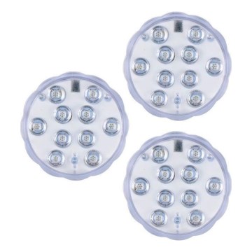 Grundig - 3er-Set dimmbare RGBW-LED-Leuchten, 3 W, 3× AAA, IP65, inkl. Fernbedienung