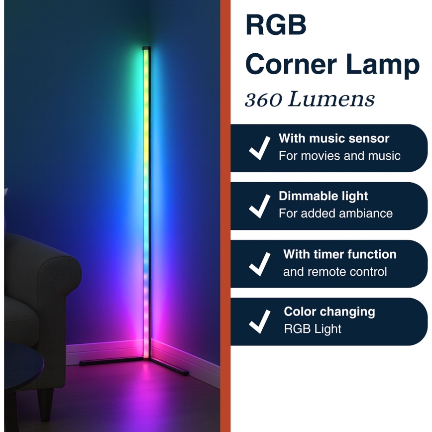 Grundig - Dimmbare RGBW-LED-Stehleuchte LED/6W/230V + Fernbedienung