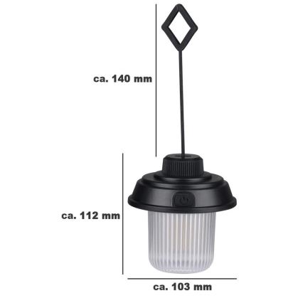 Grundig - LED-Campinglampe LED/3xAA 3000/4500/6000K IP44 schwarz