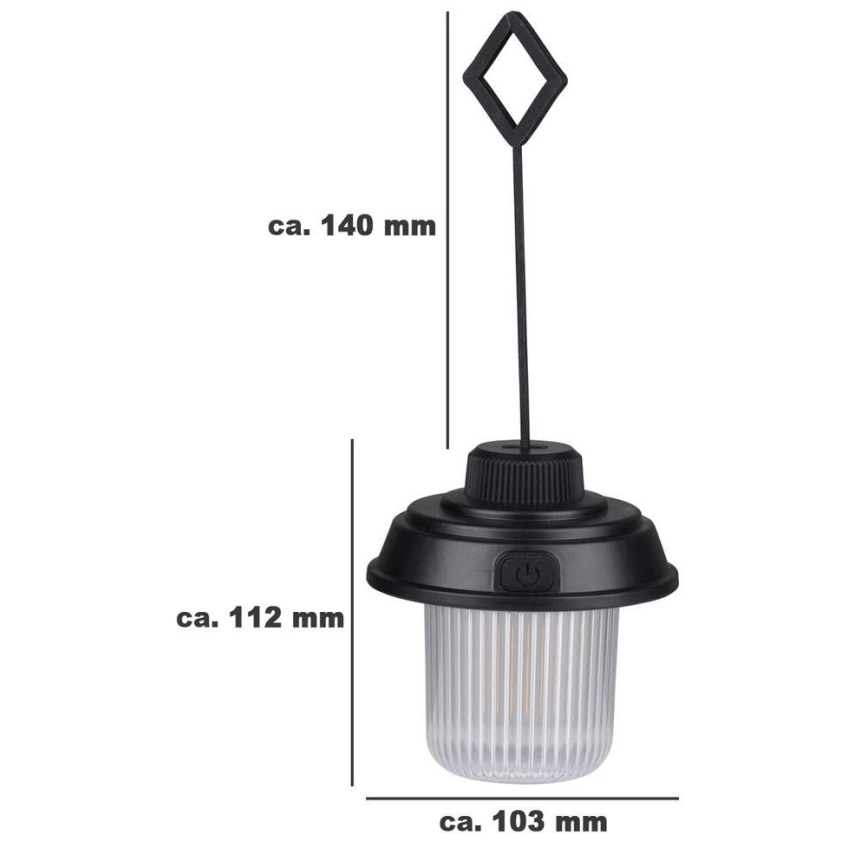 Grundig - LED-Campinglampe LED/3xAA 3000/4500/6000K IP44 schwarz